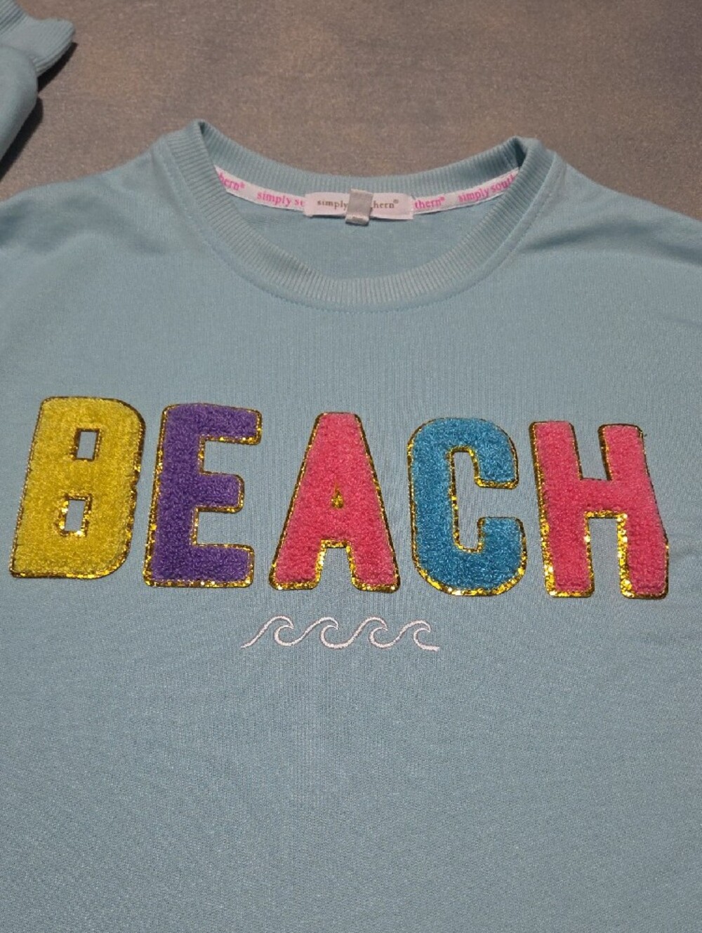 Simply Southern Light Blue Pullover Crewneck - Picture 2 of 6